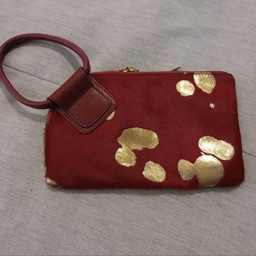 Hobo international Red And Gold Metallic Wristlet